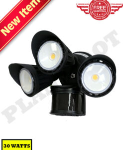 30W Motion Sensor Security Light Black Color Finish