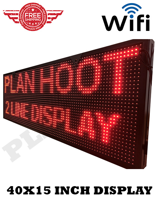 40X15 Inch LED Scrolling Sign in Red Color for Marketing.