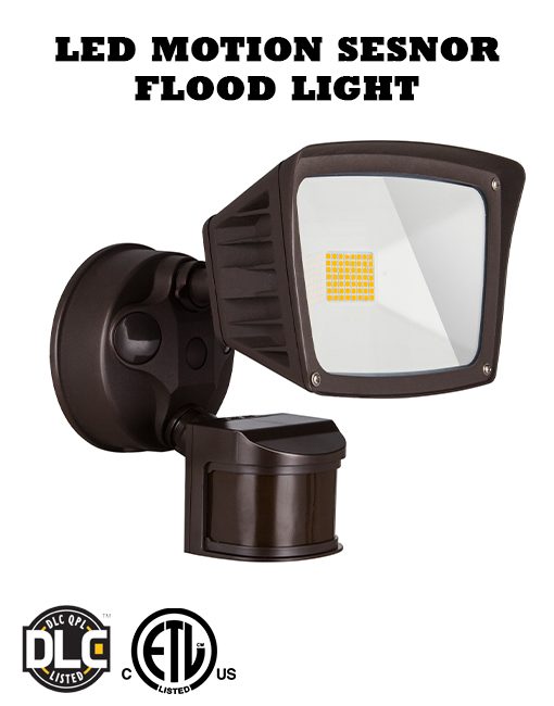 40W ETL DLC LED Motion Sensor Flood Security Light  Wall Garage Commercial Use 