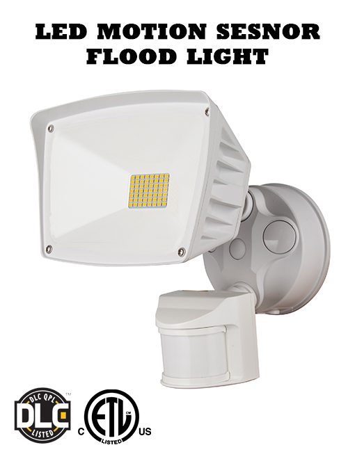 40W White Motion Sensor LED Flood Light