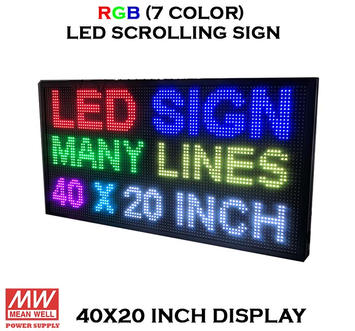Green 40x8 Inches WiFi App LED Scrolling Sign for Semi Outdoor and Indoor Use for sale online 