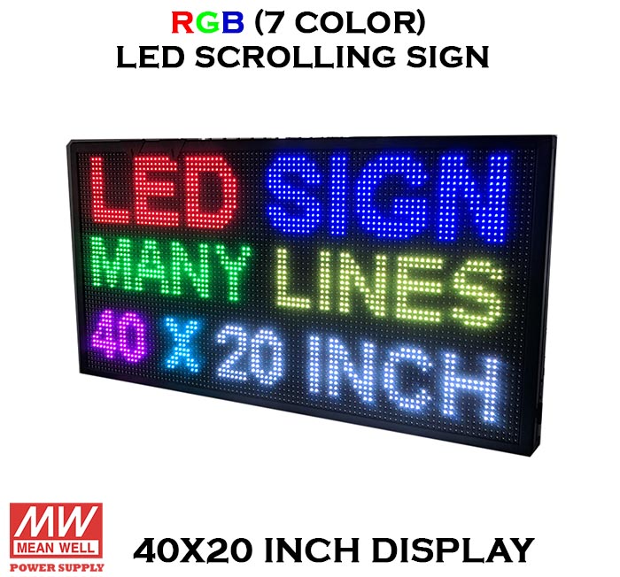 LED sign & LED scrolling text color display