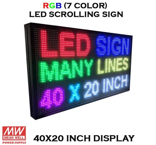 7 Color Display - 40X20 Inch LED Scrolling Sign with Wifi