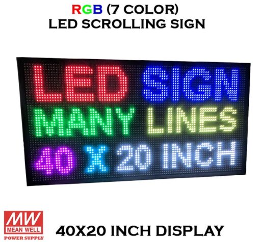 40"X15" LED RGB 7 COLOR WIFI USB SEMI OUTDOOR INDOOR PROGRAMMABLE SCROLLING SIGN 