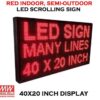 40X20 Red LED Scrolling Sign with WIfi