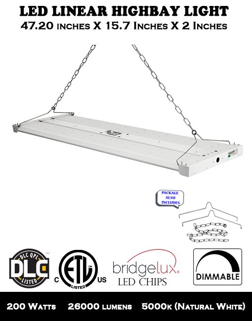 4 FT 200W LED Linear Highbay for Warehouse Store