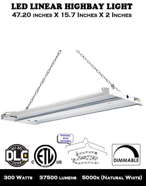 300W LED Linear Highbay Light for Warehouse