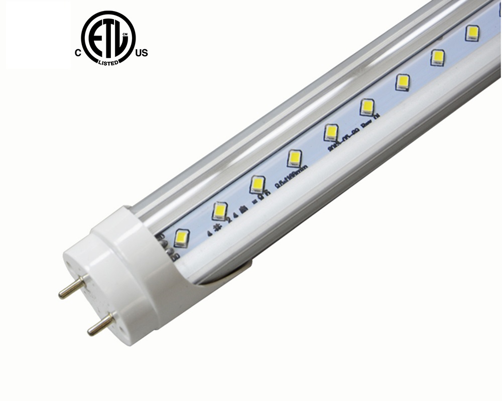 T8, 22WT, 4FT LED ETL, cETL LED Clear, Milky & Striped Tube Light